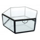 Boîte en verre et métal Hexagonale 1 compartiment Noire GM