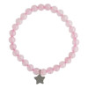 Bracelet Quartz Rose Perles rondes 6 mm Breloque étoile