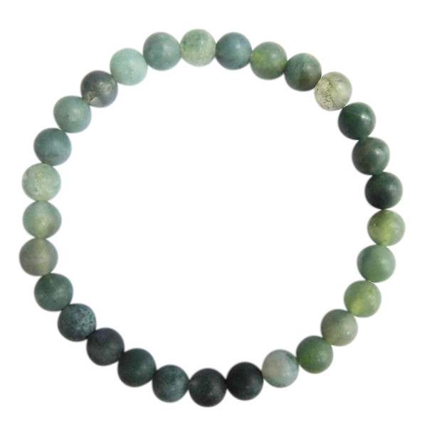 Bracelet Agate fancy Perles rondes 6 mm Mates