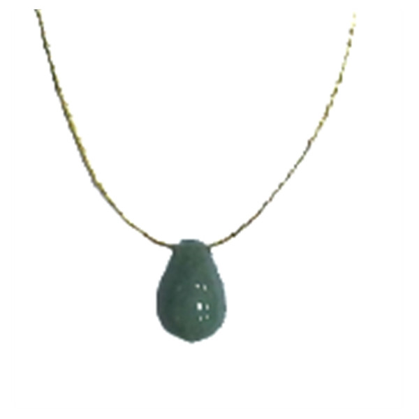 Collier Aventurine verte briolette Fil coton doré