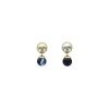 Boucles d'oreilles Sodalite Boules Réversibles Métal Doré