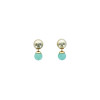 Boucles d'oreilles Amazonite Boules Réversibles Métal Doré