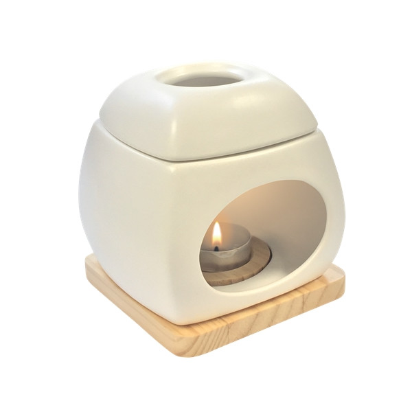 Brûle-parfum en Bois et Céramique
