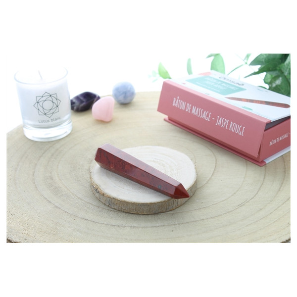 Bâton de Massage Facetté en Jaspe Rouge