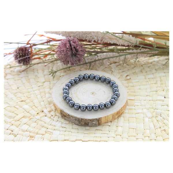 Bracelet Hématite Perles rondes 8 mm