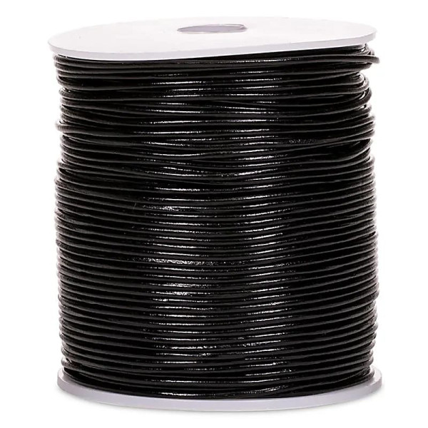 Cordon de cuir noir 100 mètres -- 0,15 cm