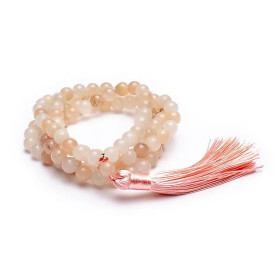 Mala Aventurine rose avec pompon -- 0.8cm