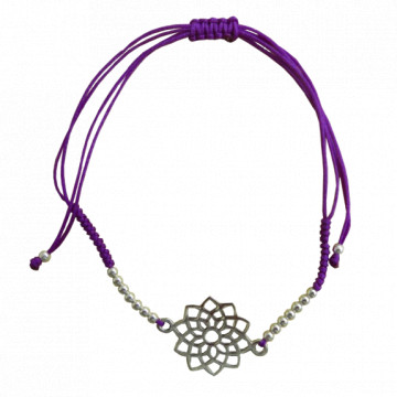 Bracelet cordon ajustable en coton - Chakra Sahasrara