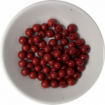 Perles Jaspe Rouge 6 mm - Sachet de 66 perles