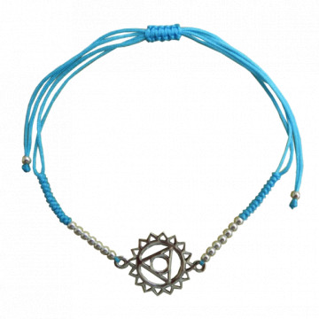Bracelet cordon ajustable en coton - Chakra Vishuddha