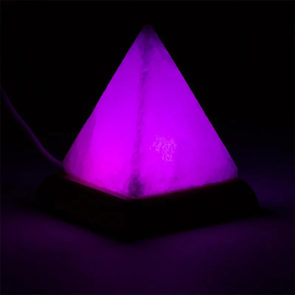 Mini lampe pyramide sel blanche USB + LED -- 400 g； 9 cm