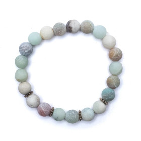 Mala/Bracelet en Amazonite élastique -- 0.8 cm