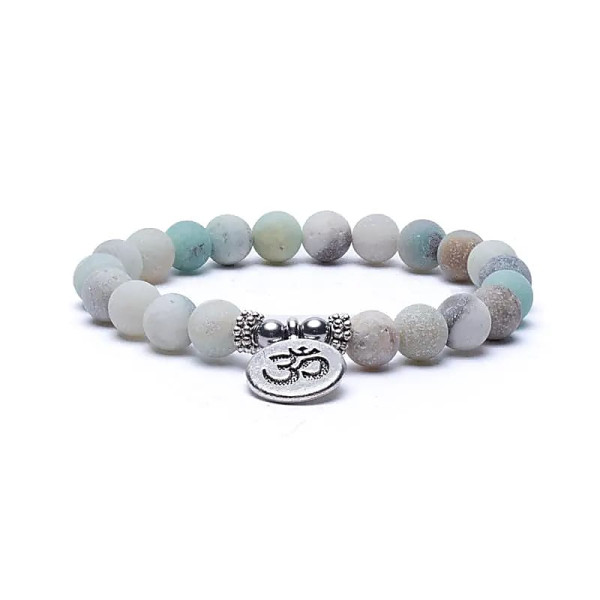 Mala/Bracelet en Amazonite élastique OHM -- 0.8 cm