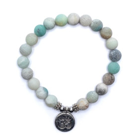 Mala/Bracelet en Amazonite élastique OHM -- 0.8 cm