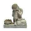 Bouddha avec bougeoir gris -- 394 g； 17.5 cm