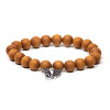 Mala / bracelet élastique Sandelwood avec Ganesh -- 0.8 cm