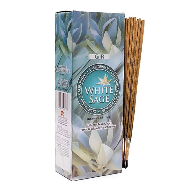 Encens Sauge Blanche en boite hexagonale -- 20 g