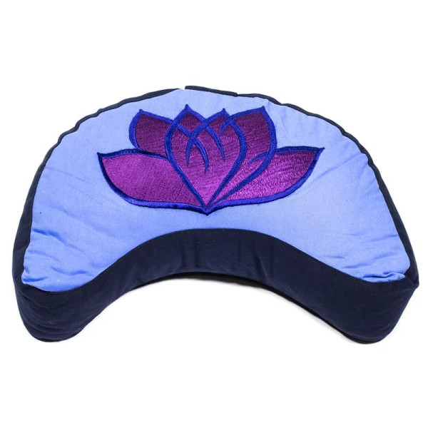 Coussin méditation 1/2 lune lotus Violet/bleu -- ±1008 g； 33x13 cm