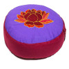 Coussin méditation Lotus violet et rouge -- 33x17 cm