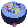 Coussin méditation Bleu fleur multicolore -- 33x17 cm