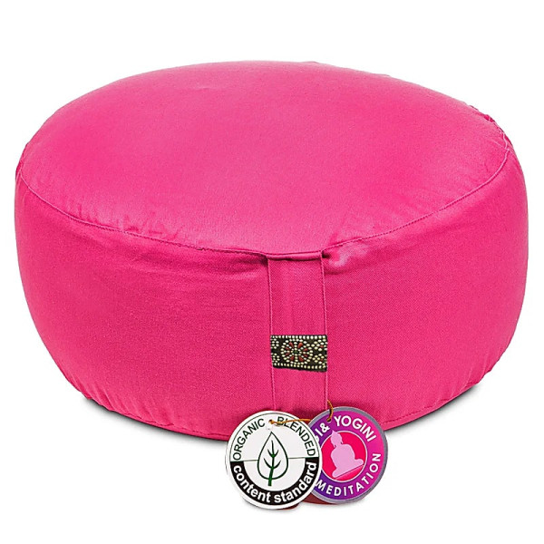 Coussin de méditation rose coton BIO (OCS) -- 33x17cm； ±2500g