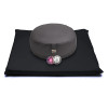 SET Méditation Anthracite/ noir coton BIO (OCS) -- 65x65x5 cm； ±2500 g