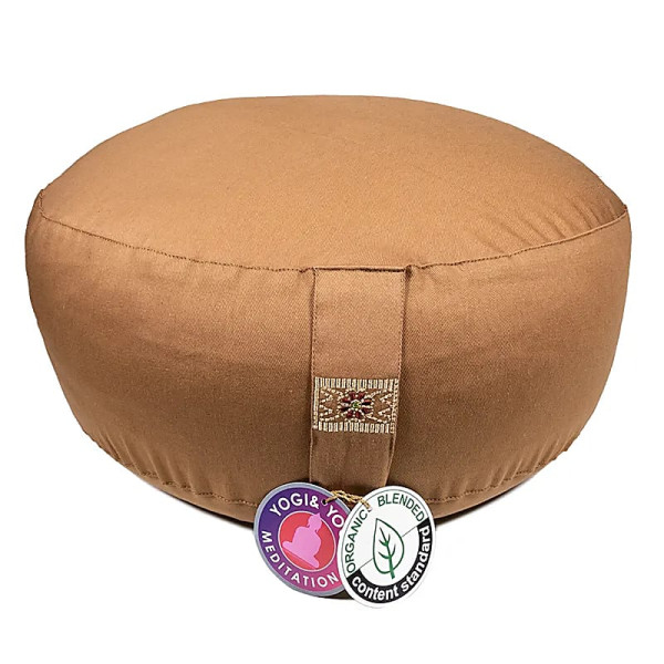 Coussin de méditation Marron coton BIO (OCS) -- 33x17cm； ±2300g