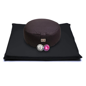 SET Méditation noir sur noir coton BIO (OCS) -- 65x65x5 cm； ±2500 g