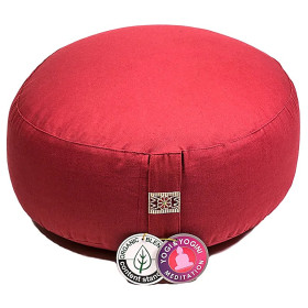 Coussin de méditation rouge coton BIO (OCS) -- 33x17cm； ±2300g