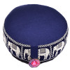 Coussin méditation Bleu avec éléphants -- 33x17 cm
