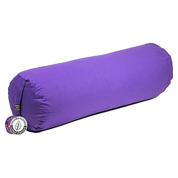 Coussin cylindrique violet coton BIO (OCS) -- 60x16cm； ±2300 g