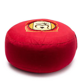 Coussin de méditation 1er Chakra Muladhara brodé -- 33x17 cm