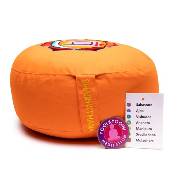 Coussin 2è Chakra Svadisthana brodé -- 33x17 cm