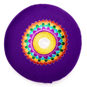 Coussin 7e Chakra Sahasrara brodé -- 33x17 cm
