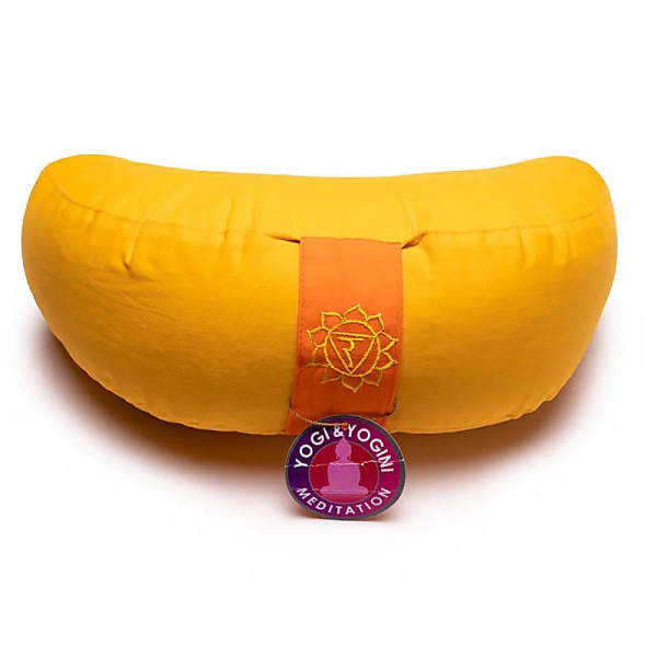 Coussin méditation 1/2 lune 3è Chakra -- ±1008 g； 33x13cm