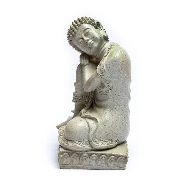 Bouddha avec bougeoir gris -- 394 g； 17.5 cm