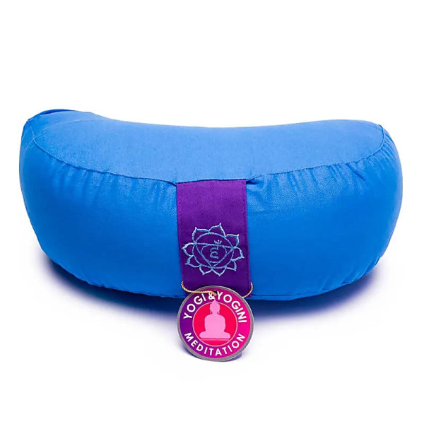 Coussin méditation 1/2 lune 5è Chakra -- ±1008 g； 33x13 cm