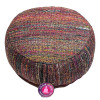 Coussin méditation Soie grège multicolore fine -- 33x17 cm