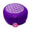 Coussin de méditation Fleur de vie lilas et or -- 33x17 cm