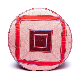 Coussin de méditation rose/rouge -- 33x17 cm