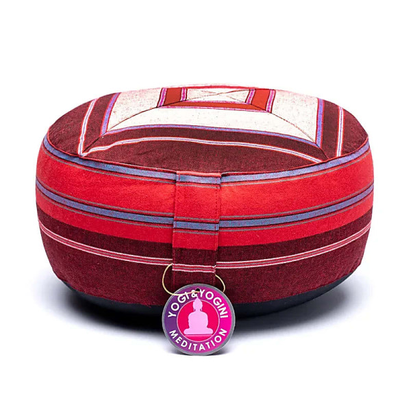 Coussin de méditation rose/rouge -- 33x17 cm