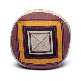 Coussin de méditation gris/jaune -- 33x17 cm