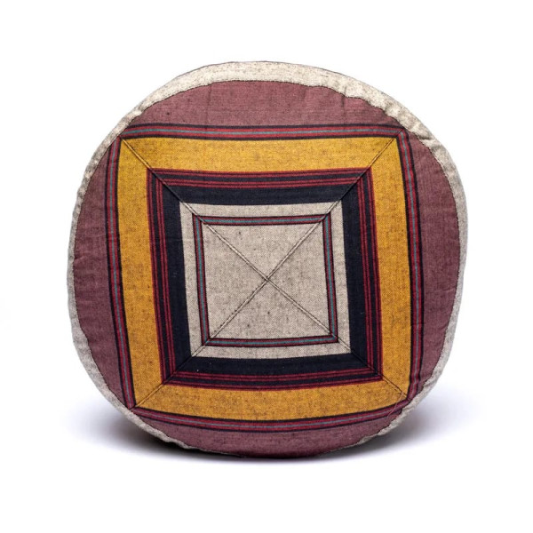 Coussin de méditation gris/jaune -- 33x17 cm