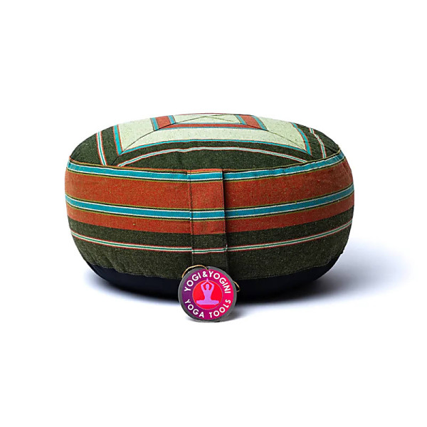 Coussin de méditation vert/vert foncé -- 33x17 cm