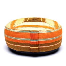 Coussin de méditation crème/orange -- 33x17 cm