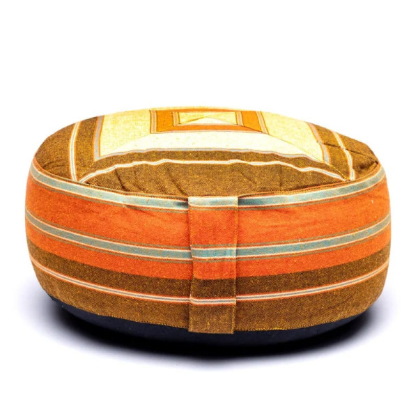 Coussin de méditation crème/orange -- 33x17 cm