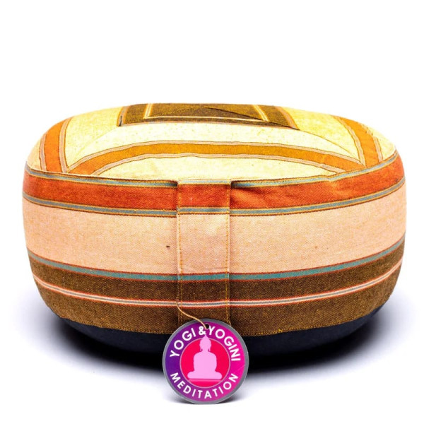 Coussin de méditation crème/orange -- 33x17 cm