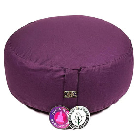 Coussin de méditation aubergine coton BIO (OCS) -- 33x17 cm； ±2300 g