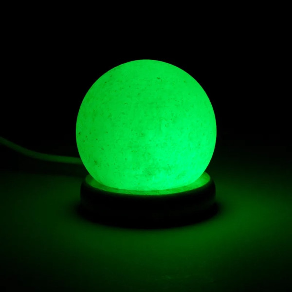 Mini lampe sphère sel blanche USB + LED -- 450 g； 9 cm