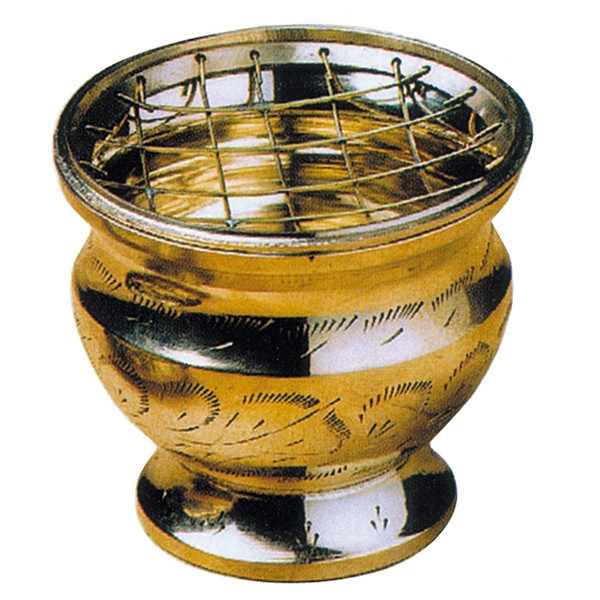 Brûle-encens laiton - coloris doré - diam. 7 cm